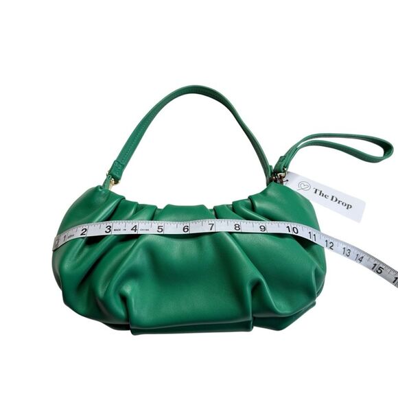 The Drop Ulla Ruched Convertible Bag Clutch Ultramarine Green NWT - Picture 14 of 16